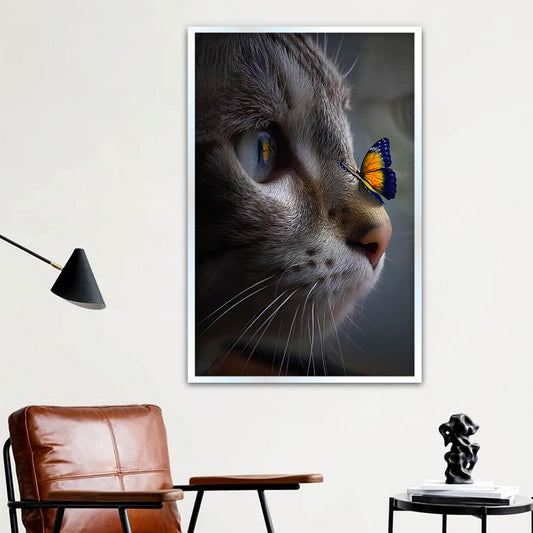 Cute Cat Face Canvas Printed Wall Paintings & Arts