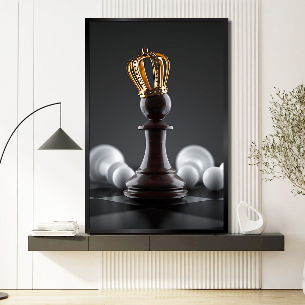 Beautiful Black Chess King Aesthetic Wall Paintings & Arts