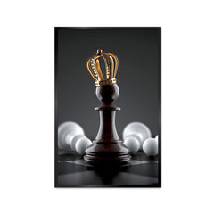 Beautiful Black Chess King Aesthetic Wall Paintings & Arts