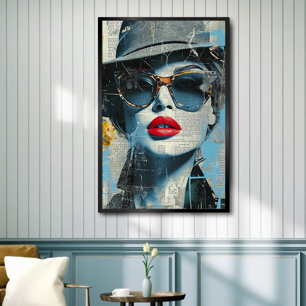 Portrait Figure Woman Canvas Printed Aesthetic Wall Paintings & Arts