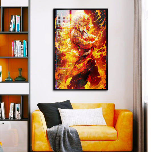 Rengoku From Demon Slayer Character Anime Wall Canvas Painting 3