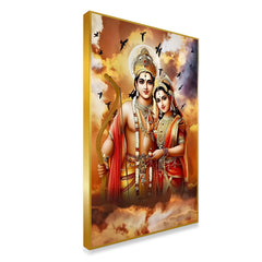 Glorious Shri Ram & Sita Blessing Canvas Printed Wall Art & Paintings