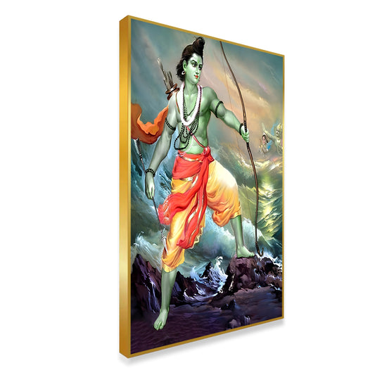 Divine Shri Ram With Bow Canvas Printed Wall Art & Paintings