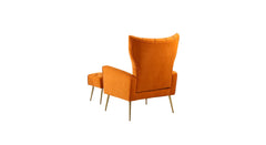 Orange Danney Accent Chair With Ottoman