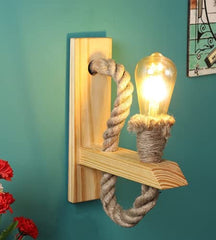 Wooden Rope Retro Modern Wall Light