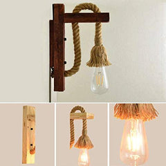 Wooden Rope Retro Modern Wall Light