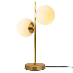 Golden Finish Electroplating Double Globe Table Lamp