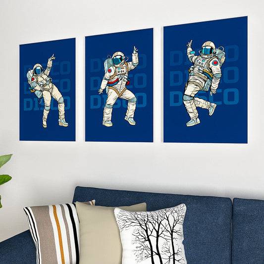 Free From Boundaries-The Space Disco Dancer Wall Frame Set of 3