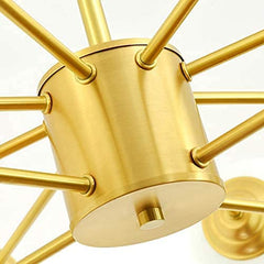 Modern Six Light Gold Milky Glass Sputnik Chandelier