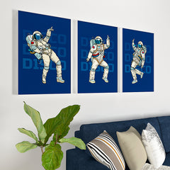 Free From Boundaries-The Space Disco Dancer Wall Frame Set of 3