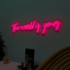 The World is yours" Neon LED Light (Available in Multiple Colors)