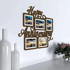 Happy Anniversary Dark Brown Hanging Photo Frame