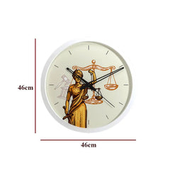 Goddess of Justice Wooden Wall Clock for Lawyer