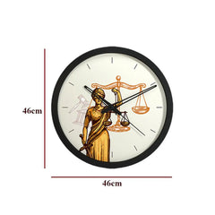 Goddess of Justice Wooden Wall Clock for Lawyer