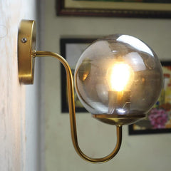 Modern Antique With Black Smoke Glass Wall Light