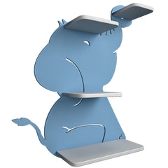 Elephant-Shaped Kids Wooden Shelf (Blue)