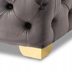 Square Velvet Ottoman/Poufee Stool