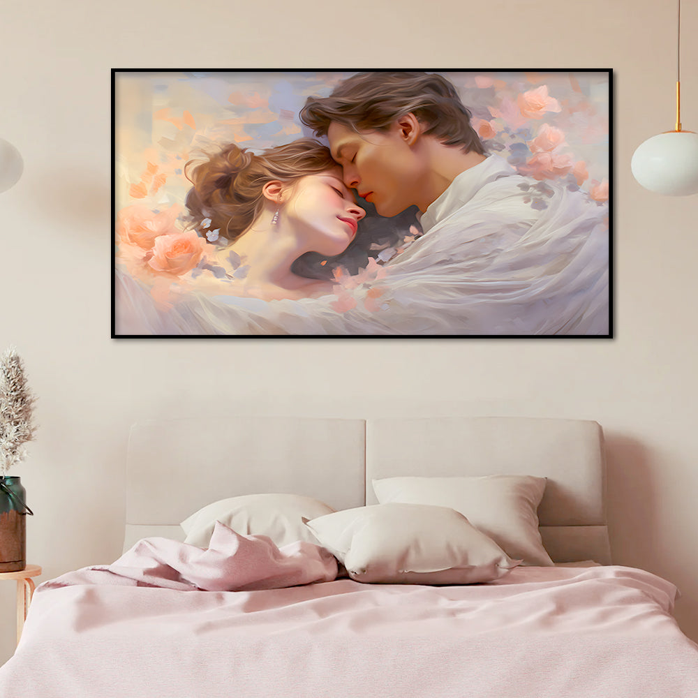 Beautiful couple in love Canvas Wall Paintings & Arts