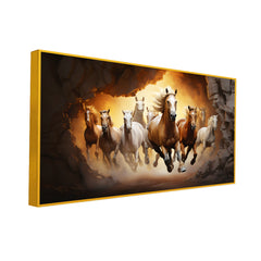 Beautiful Abstract Design Running Horses Canvas Wall Paintings & Arts