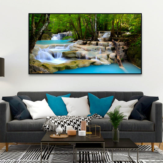 Beautiful Nature Waterfall Vastu Painting Poster Canvas Printed Wall Paintings & Arts