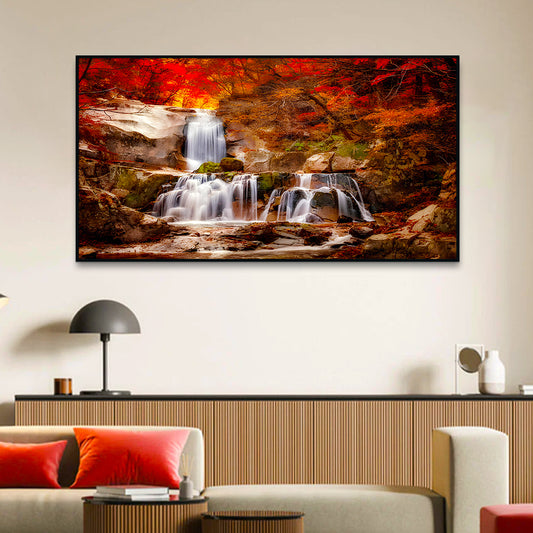 Soothing Waterfall Nature Scenery of Colorful Canvas Wall Paintings & Arts