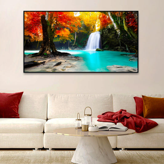 Elegant Waterfall  Nature Scenery of Colorful Canvas Wall Paintings & Arts