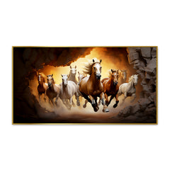 Beautiful Abstract Design Running Horses Canvas Wall Paintings & Arts