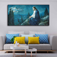 Goad Jesus Beautiful Scenery Canvas Printed Wall Painting & Wall Arts