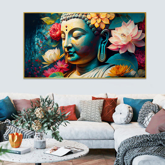Colorful Abstract Buddha Statues Canvas Wall Art