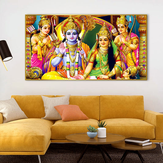 Glorious Shri Ram With Sita Blessing in Darbar Wall Art & Paintings