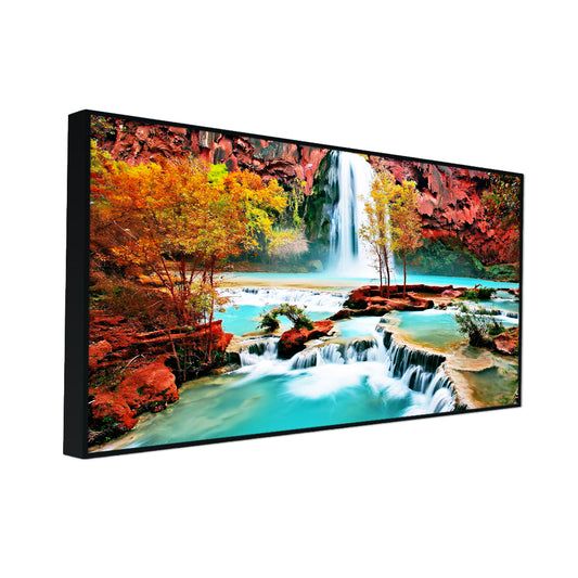 Glistening Waterfall Nature Scenery of Colorful Canvas Wall Paintings & Arts