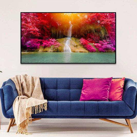 Ethereal Waterfall Nature Scenery of Colorful Canvas Wall Paintings & Arts
