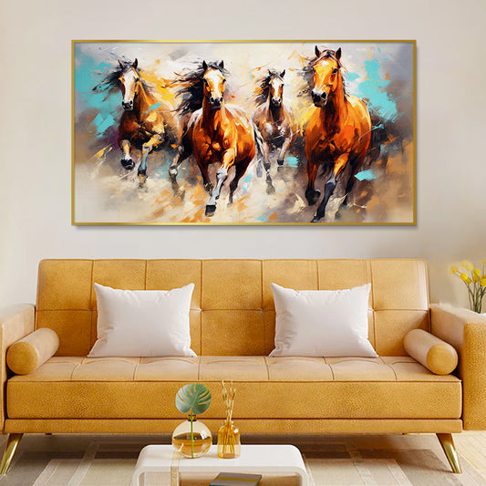 Beautiful Abstract Running Horses Canvas Wall Paintings & Arts