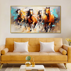 Beautiful Abstract Running Horses Canvas Wall Paintings & Arts