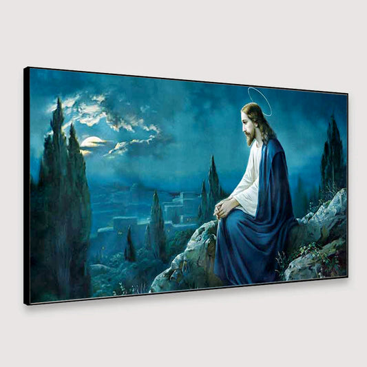 Goad Jesus Beautiful Scenery Canvas Printed Wall Painting & Wall Arts