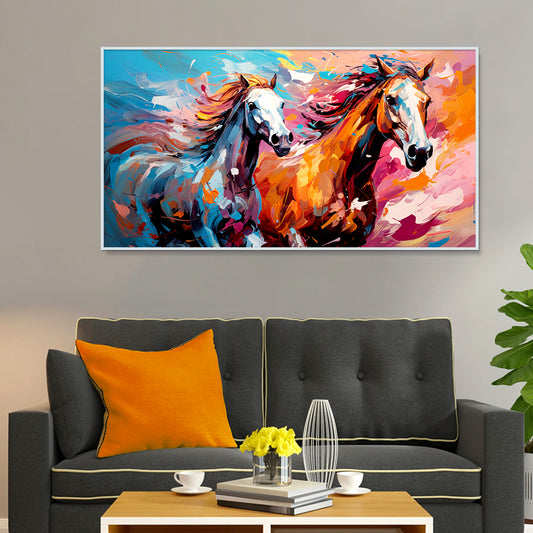 Beautiful Abstract Horses Running Canvas Printed Wall Paintings & Arts