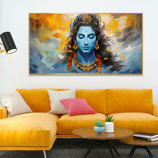 Premium Lord Shiva Meditation Abstract Wall Paintings