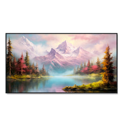 Panoramic River with Mountains Landscape Canvas Printed Wall Paintings & Arts