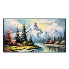 Nature Theme Beautiful Mountain Lake Wall Paintings & Arts