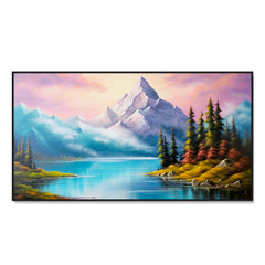 Beautiful Mountains with River Flow Landscape Canvas Printed Wall Paintings & Arts