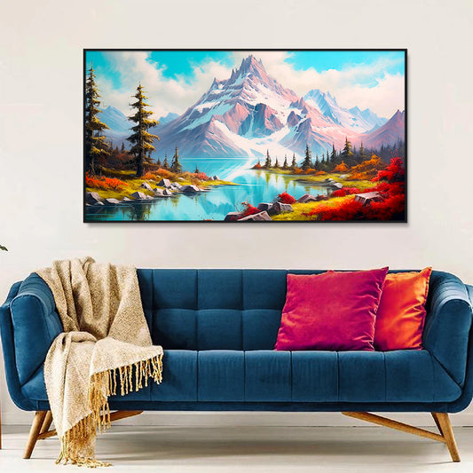 Nature Theme Beautiful Spectacular Snow-Capped Mountain Wall Paintings & Arts