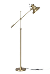 Modern Reading Task Floor Lamp Standing Focused Light Moveable and Adjustable Height Brass Antique finish