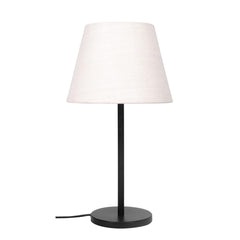 Table Lamp Black Sleek 19 inches Height with Off White 10 inches Diameter Lamp shade