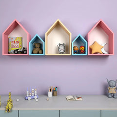 Hut Shape Kids Wall Storage Shelves