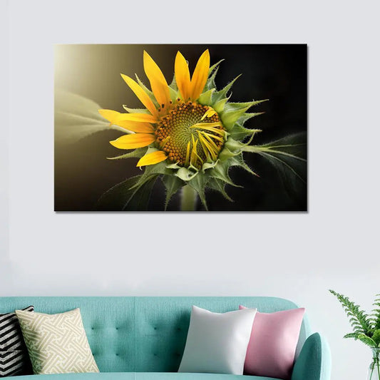 Nature Sunflower Scenery Canvas Prints Wooden Wall Painting