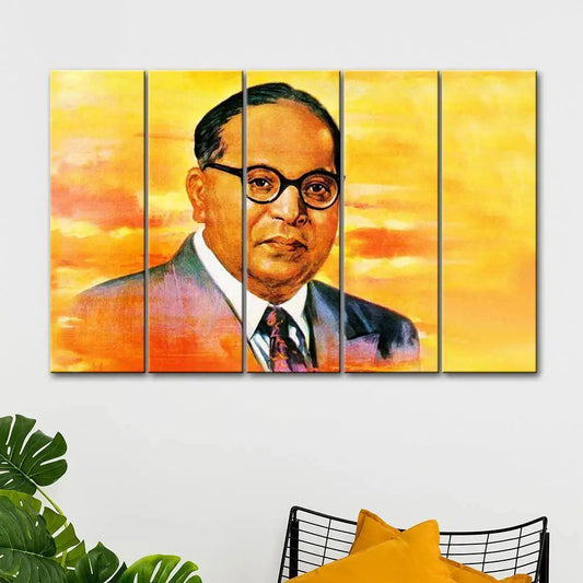 Dr. Bhimrao Ambedkar Modern Art 5 Pieces Canvas Print Wall Painting