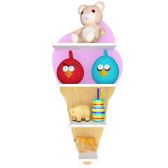 Ice-Cream Shape Kids Wall Storage Shelves