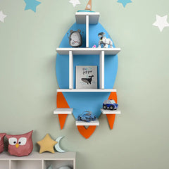 Rocket Shape Kids Wall Storage Shelves