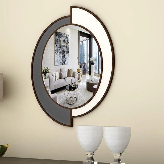 Yin Yang Decorative Wooden Vanity Mirror