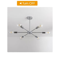 Shiny Chrome Color Modern Sputnik Chandelier